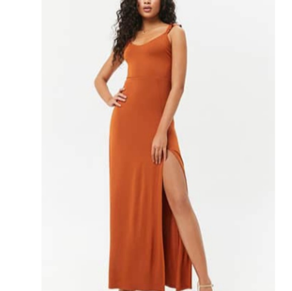 rust orange maxi dress